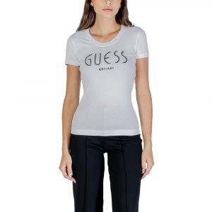 Guess Weißes Baumwoll-T-Shirt