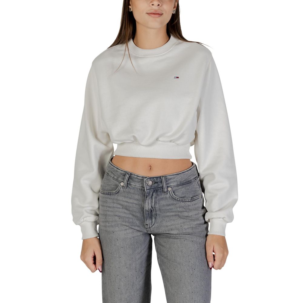 Tommy Hilfiger Jeans Cremefarbener Pullover aus recycelter Baumwolle