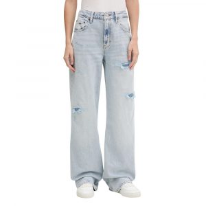 Tommy Hilfiger Jeans Hellblaue Mom Jeans aus recycelter Baumwolle