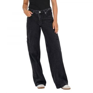 Only Schwarze Baumwolljeans im Relaxed Fit