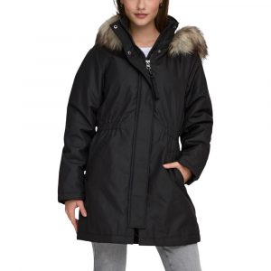 Only Schwarzer Parka aus recyceltem Polyester
