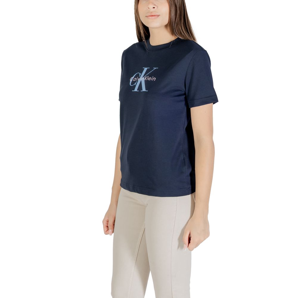 Calvin Klein Jeans Blaues Baumwoll-T-Shirt – Bild 4