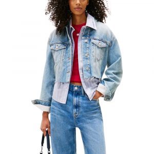 Tommy Hilfiger Jeans Hellblaue Jeansjacke aus recycelter Baumwolle