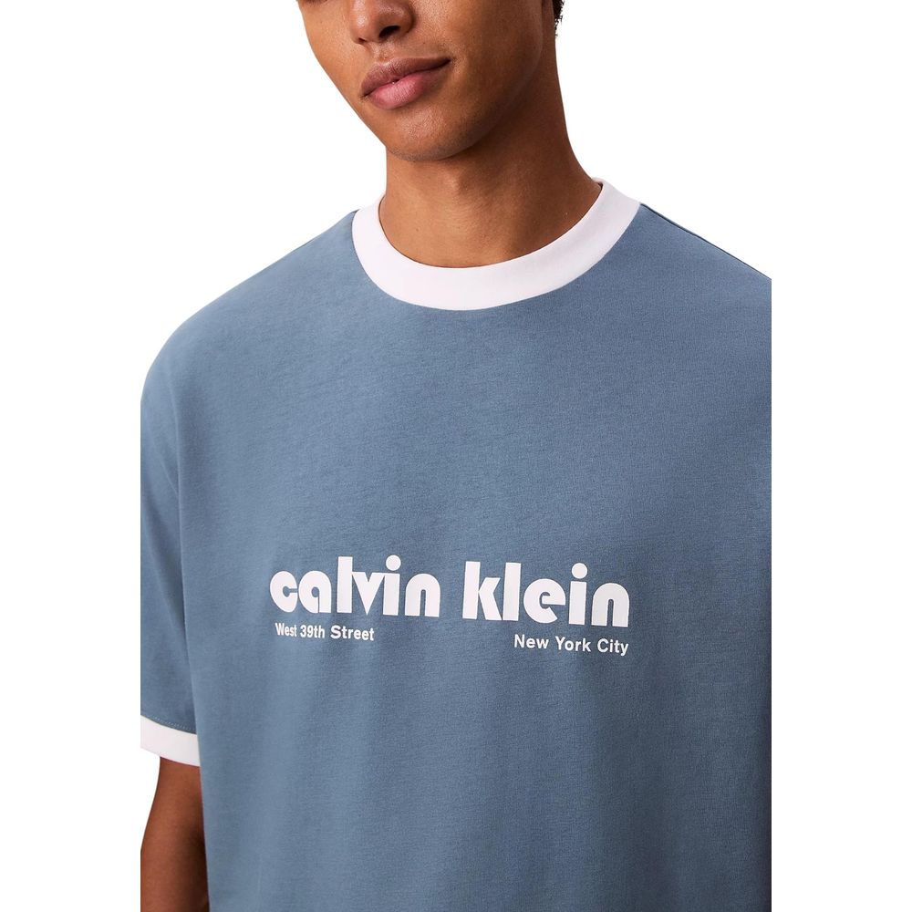 Calvin Klein Jeans Blaues Baumwoll-T-Shirt – Bild 3