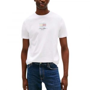 Tommy Hilfiger WeiĂes T-Shirt aus recycelter Baumwolle