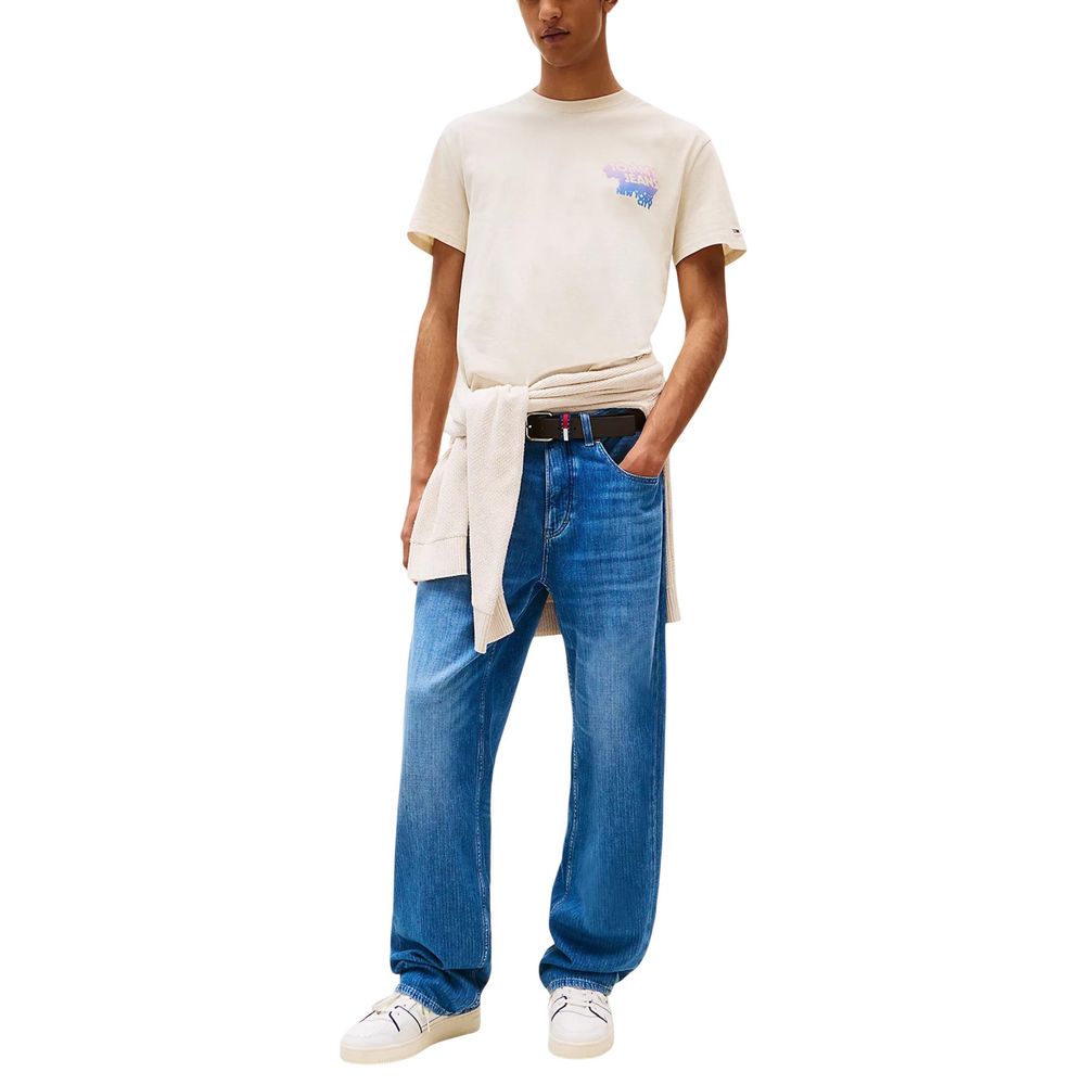 Tommy Hilfiger Jeans Beige Recycled Cotton T-Shirt – Bild 4