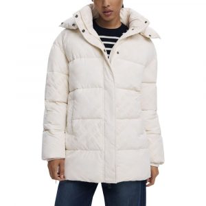 Desigual Cremefarbener Wollmantel