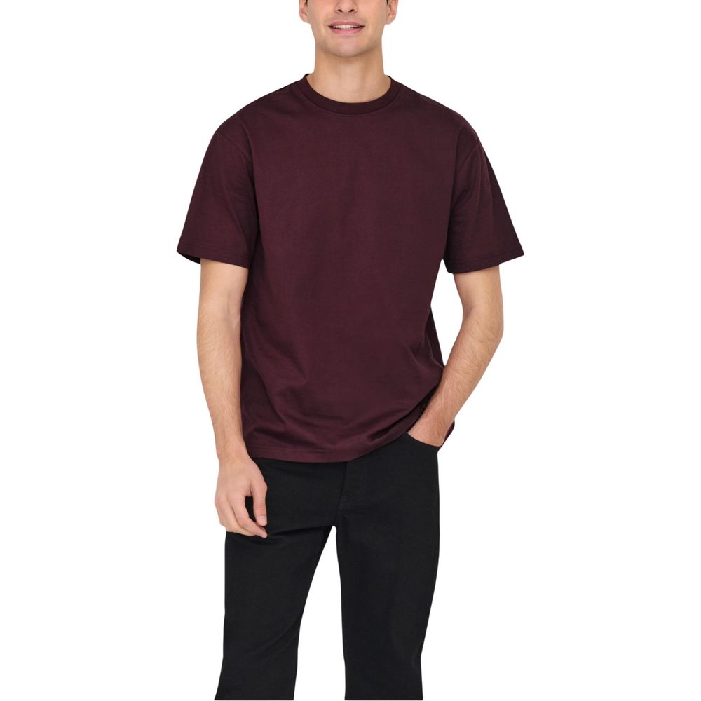 Only & Sons Bordeaux Bio-Baumwoll-T-Shirt