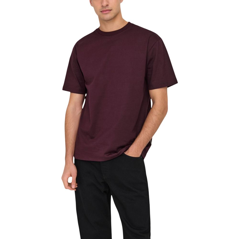 Only & Sons Bordeaux Bio-Baumwoll-T-Shirt – Bild 3