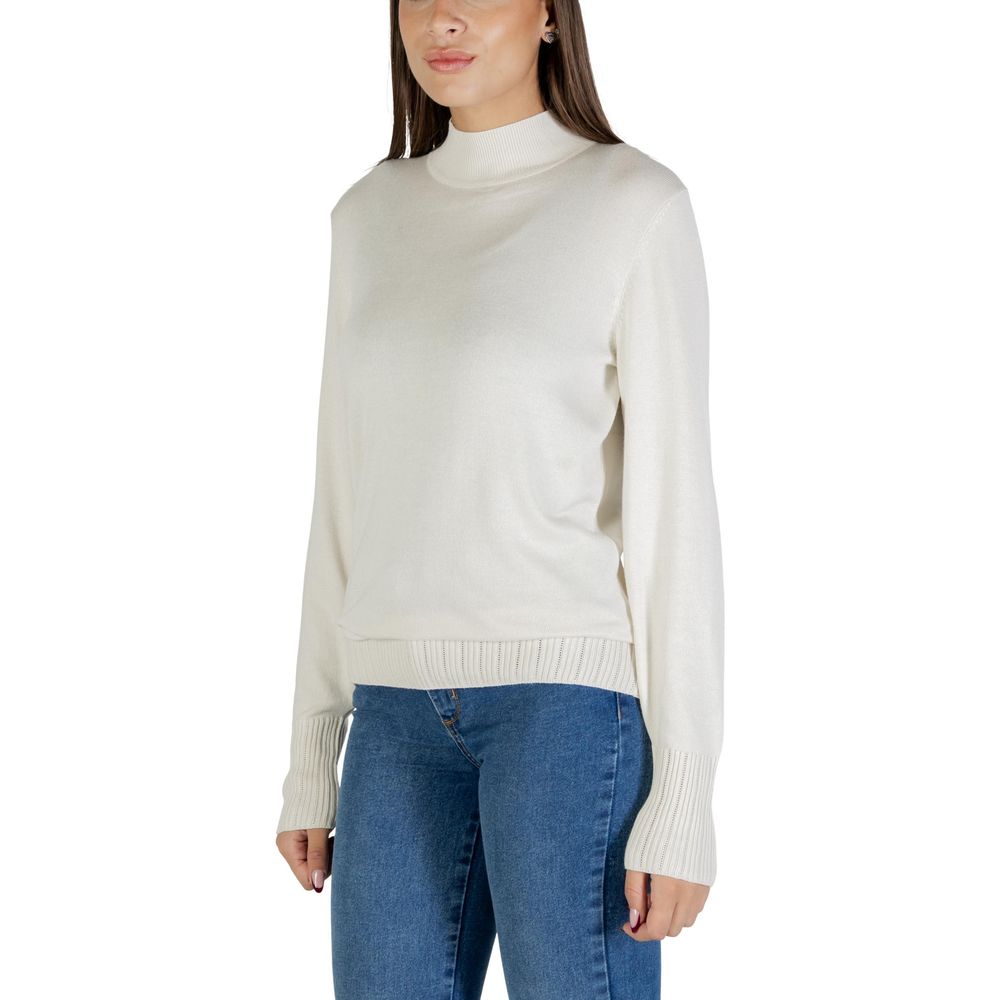 ICHI Beige Viskose Rollkragenpullover – Bild 2