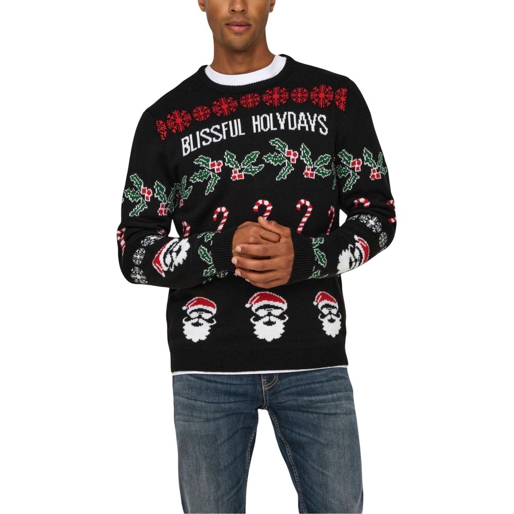 Only & Sons Schwarzer Marabou-Pullover