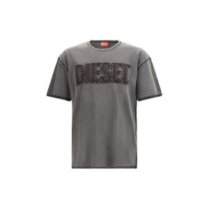 Diesel Graues Baumwoll-T-Shirt
