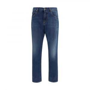 Dolce & Gabbana Blaue Baumwoll-Jeans im geraden Schnitt