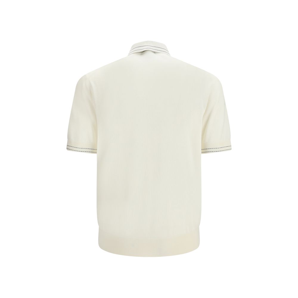 Dolce & Gabbana Beige Silk Polo Shirt – Bild 2