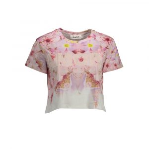 Desigual Rosa Baumwoll-T-Shirt für Damen