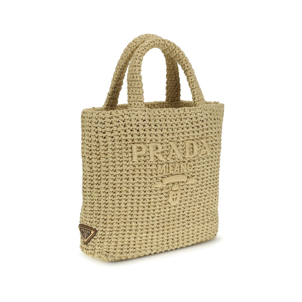 Prada Beige Raffia Handtasche – Bild 2