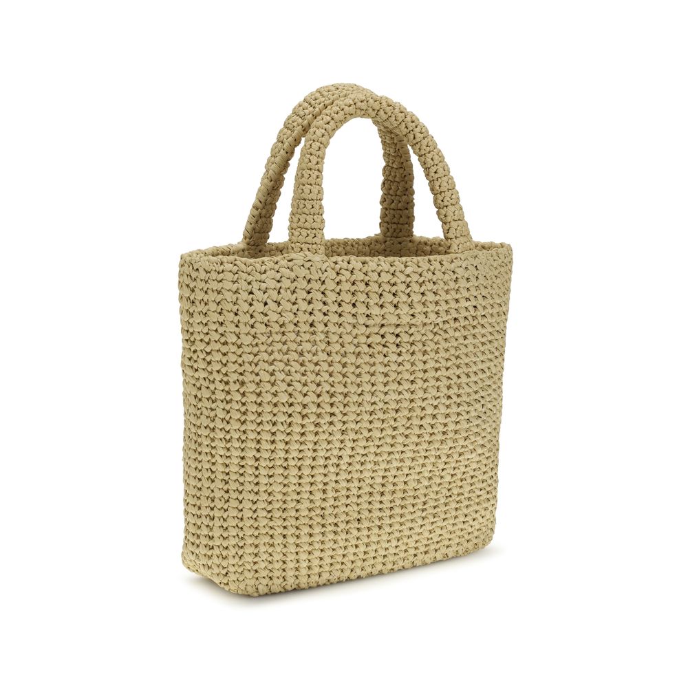 Prada Beige Raffia Handtasche – Bild 3