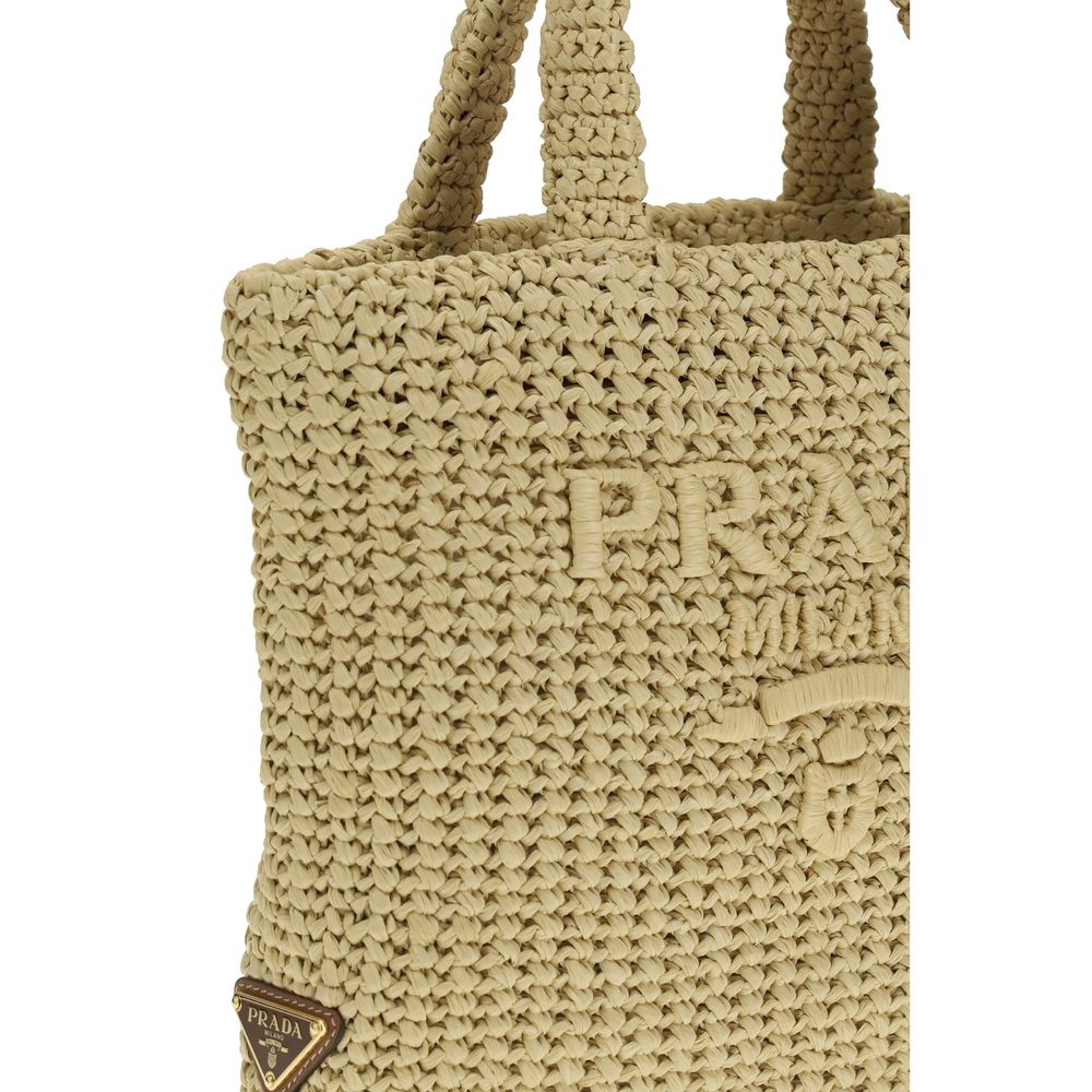 Prada Beige Raffia Handtasche – Bild 4
