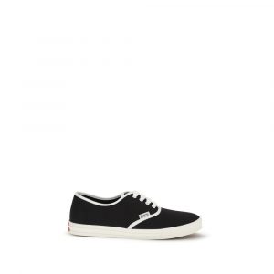 Prada Schwarze Low-Top-Sneaker aus Baumwolle
