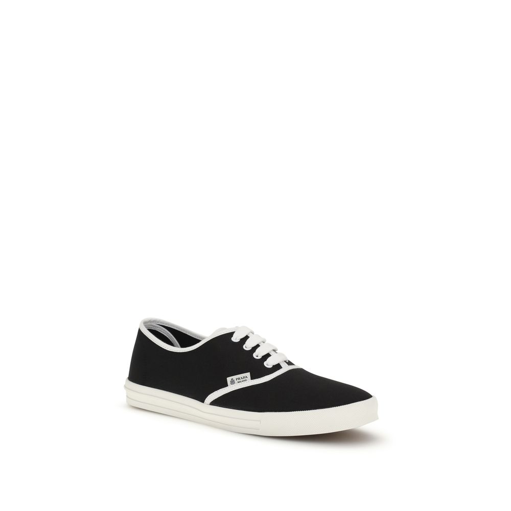 Prada Schwarze Low-Top-Sneaker aus Baumwolle – Bild 2