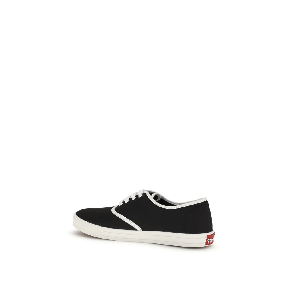 Prada Schwarze Low-Top-Sneaker aus Baumwolle – Bild 3