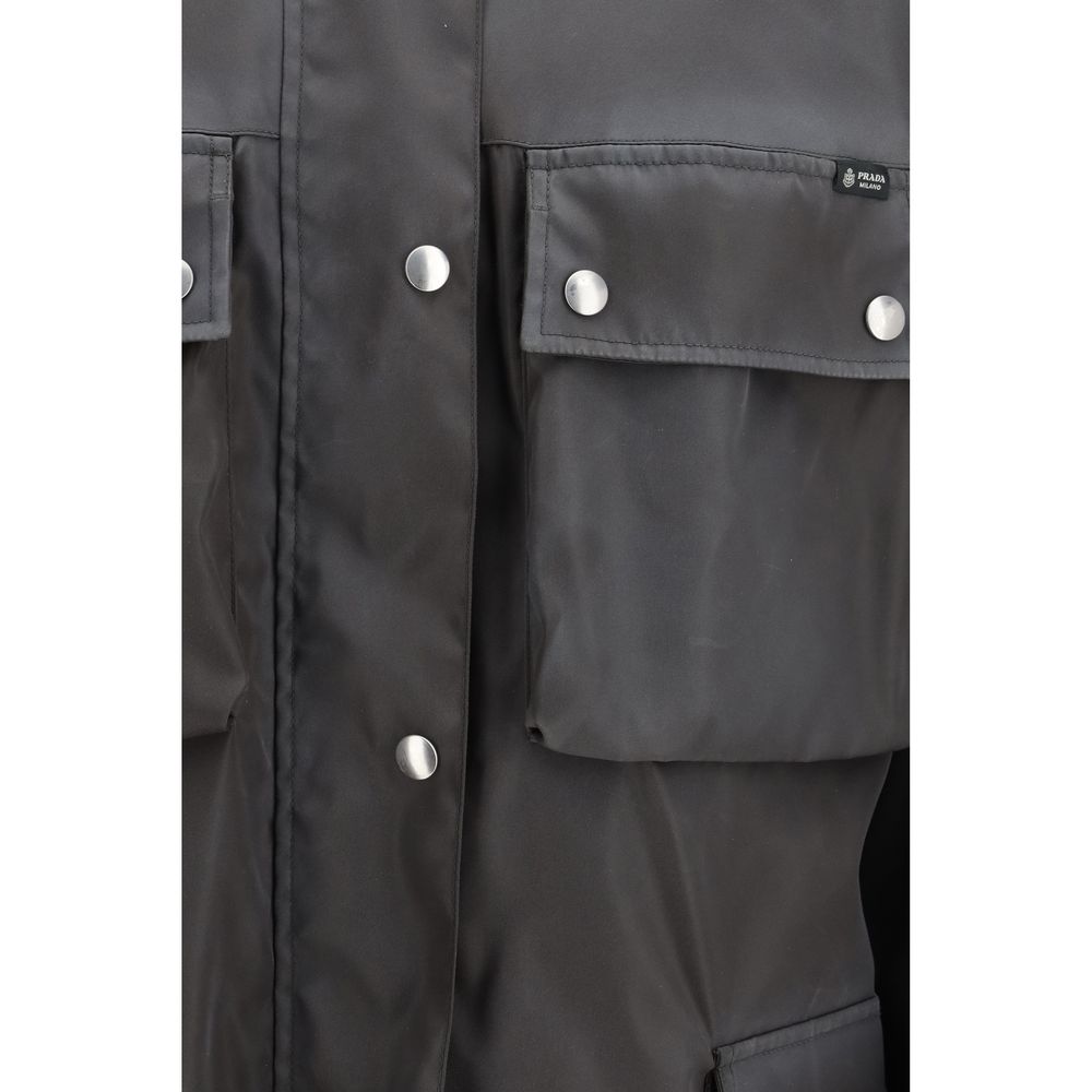 Prada Grauer Mantel aus recyceltem Polyamid – Bild 3