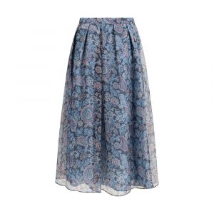 Max Mara Mehrfarbiger Seiden-Maxirock