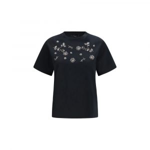 Max Mara Schwarzes Baumwoll-T-Shirt