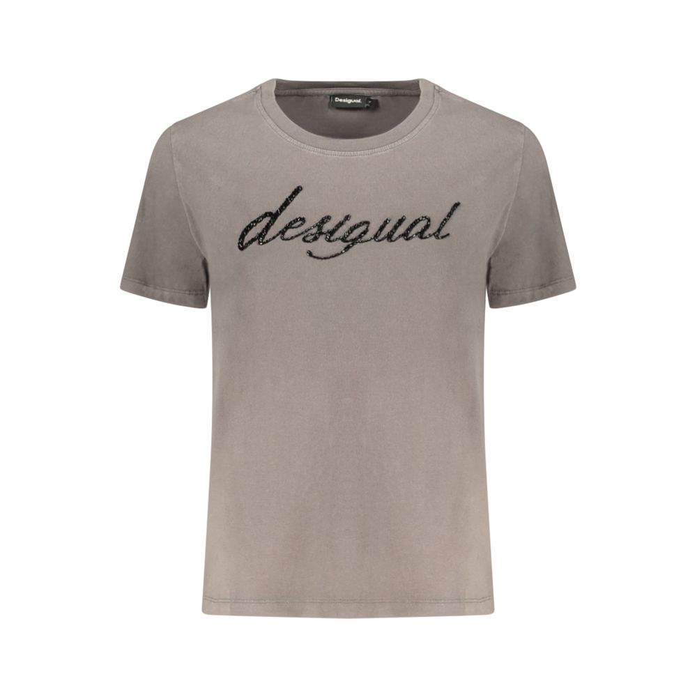 Desigual Grigio Baumwoll-T-Shirt für Damen