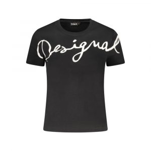 Desigual Schwarzes Baumwoll-T-Shirt für Damen