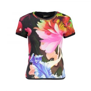 Desigual Schwarzes Baumwoll-T-Shirt für Damen