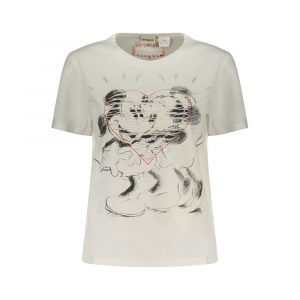 Desigual Weißes Baumwoll-T-Shirt für Damen