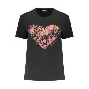 Desigual Schwarzes Baumwoll-T-Shirt für Damen