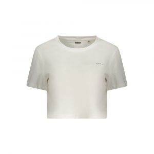 Guess Jeans Weißes Baumwoll-T-Shirt für Damen