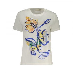 Desigual Weißes Baumwoll-T-Shirt