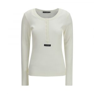 Dolce & Gabbana Beige Baumwoll-Langarmshirt