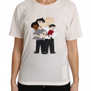 Dolce & Gabbana Weißes Seidenstretch-T-Shirt #dgfamily