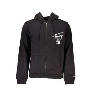 Tommy Hilfiger Schwarzer Baumwollpullover fĂŒr MĂ€nner