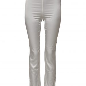 Dolce & Gabbana Elfenbeinfarbene konisch zulaufende Seidenhose mit hoher Taille